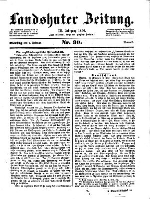 Landshuter Zeitung Dienstag 7. Februar 1860