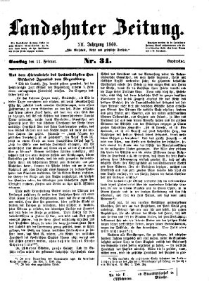 Landshuter Zeitung Samstag 11. Februar 1860