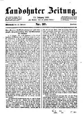 Landshuter Zeitung Mittwoch 15. Februar 1860
