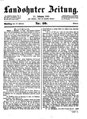 Landshuter Zeitung Samstag 18. Februar 1860