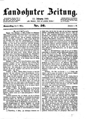 Landshuter Zeitung Donnerstag 8. März 1860