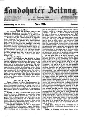 Landshuter Zeitung Donnerstag 29. März 1860