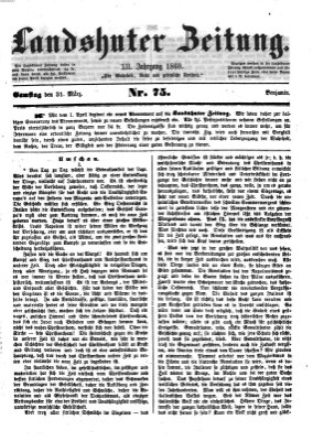 Landshuter Zeitung Samstag 31. März 1860