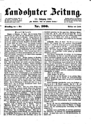 Landshuter Zeitung Dienstag 1. Mai 1860