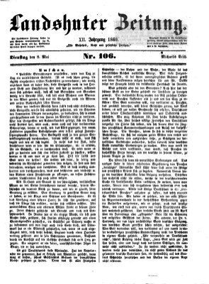 Landshuter Zeitung Dienstag 8. Mai 1860