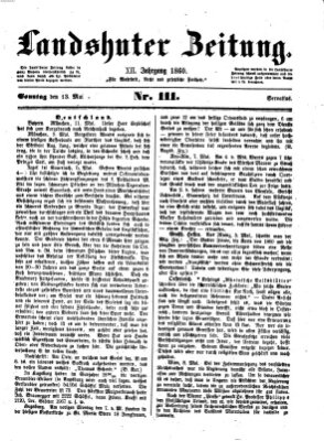Landshuter Zeitung Sonntag 13. Mai 1860