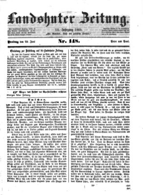 Landshuter Zeitung Freitag 29. Juni 1860