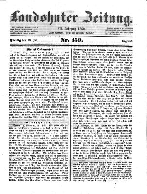 Landshuter Zeitung Freitag 13. Juli 1860