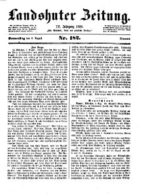 Landshuter Zeitung Donnerstag 9. August 1860