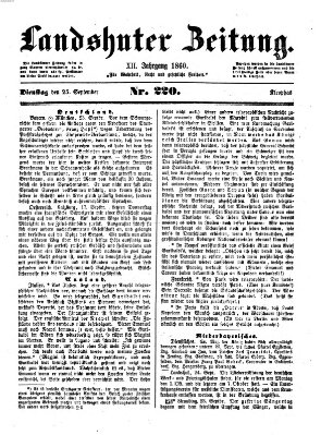 Landshuter Zeitung Dienstag 25. September 1860