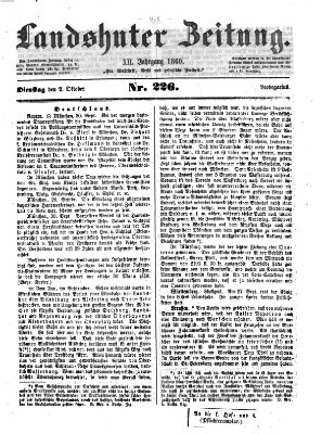 Landshuter Zeitung Dienstag 2. Oktober 1860