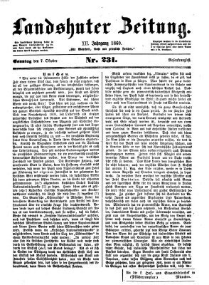 Landshuter Zeitung Sonntag 7. Oktober 1860