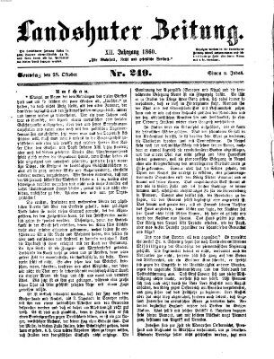 Landshuter Zeitung Sonntag 28. Oktober 1860