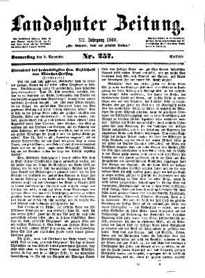 Landshuter Zeitung Donnerstag 8. November 1860