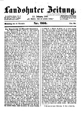 Landshuter Zeitung Sonntag 18. November 1860