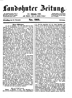Landshuter Zeitung Dienstag 20. November 1860