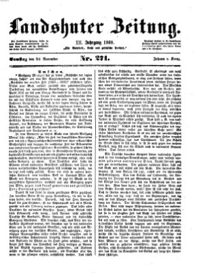 Landshuter Zeitung Samstag 24. November 1860
