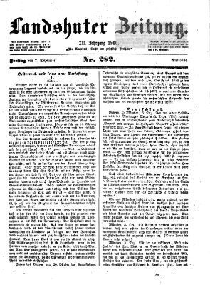 Landshuter Zeitung Freitag 7. Dezember 1860