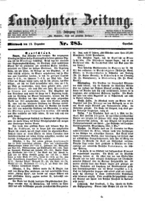 Landshuter Zeitung Mittwoch 12. Dezember 1860