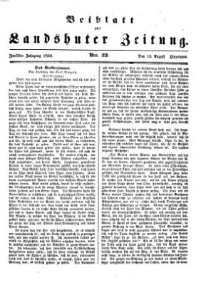 Landshuter Zeitung Montag 13. August 1860