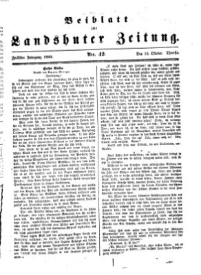Landshuter Zeitung Montag 15. Oktober 1860