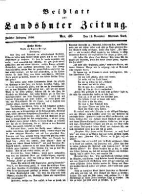Landshuter Zeitung Montag 12. November 1860