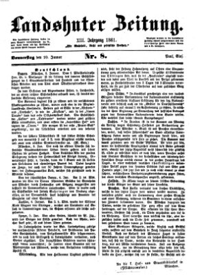 Landshuter Zeitung Donnerstag 10. Januar 1861