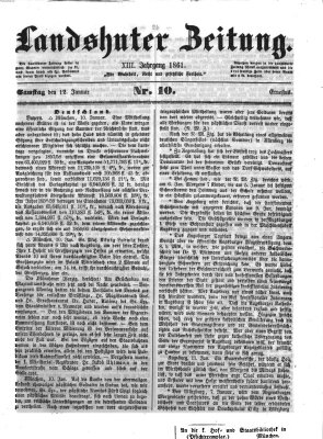 Landshuter Zeitung Samstag 12. Januar 1861