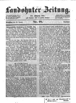 Landshuter Zeitung Dienstag 22. Januar 1861