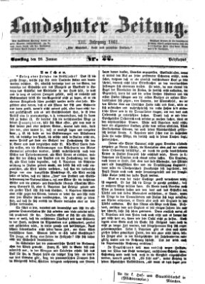 Landshuter Zeitung Samstag 26. Januar 1861