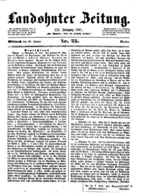 Landshuter Zeitung Mittwoch 30. Januar 1861