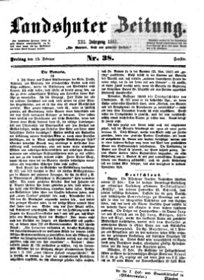 Landshuter Zeitung Freitag 15. Februar 1861
