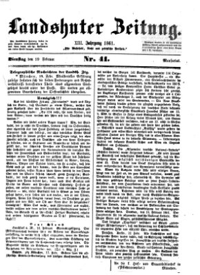 Landshuter Zeitung Dienstag 19. Februar 1861