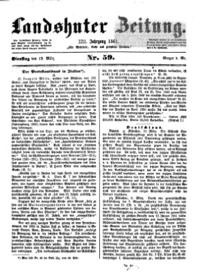 Landshuter Zeitung Dienstag 12. März 1861