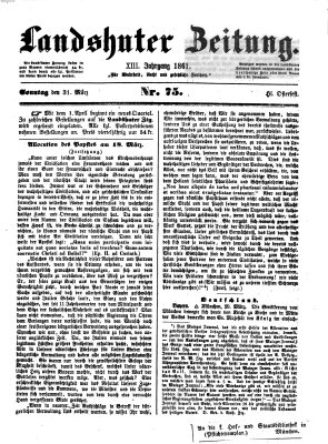 Landshuter Zeitung Sonntag 31. März 1861