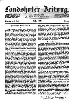 Landshuter Zeitung Freitag 5. April 1861