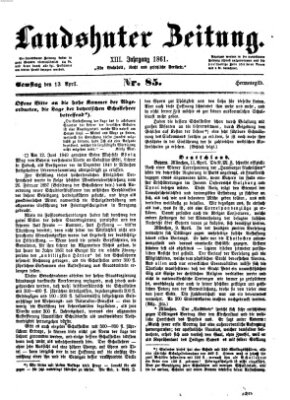 Landshuter Zeitung Samstag 13. April 1861