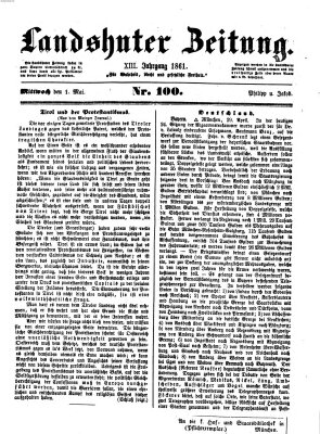 Landshuter Zeitung Mittwoch 1. Mai 1861
