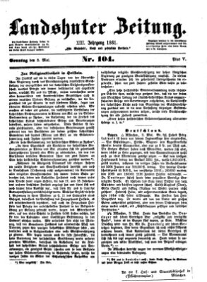 Landshuter Zeitung Sonntag 5. Mai 1861