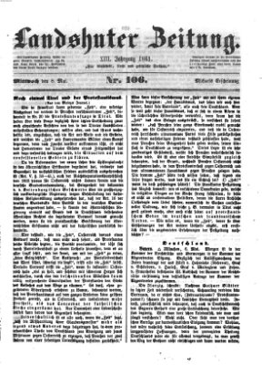 Landshuter Zeitung Mittwoch 8. Mai 1861