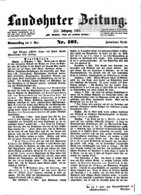 Landshuter Zeitung Donnerstag 9. Mai 1861