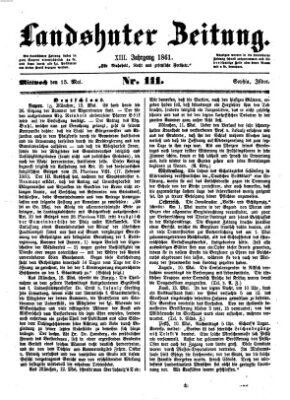 Landshuter Zeitung Mittwoch 15. Mai 1861