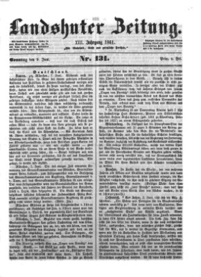 Landshuter Zeitung Sonntag 9. Juni 1861