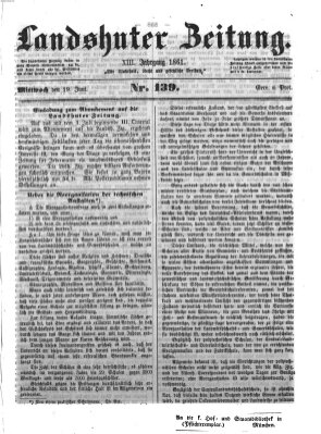 Landshuter Zeitung Mittwoch 19. Juni 1861