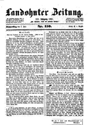 Landshuter Zeitung Donnerstag 4. Juli 1861