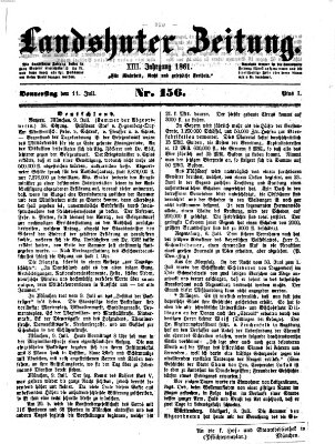 Landshuter Zeitung Donnerstag 11. Juli 1861