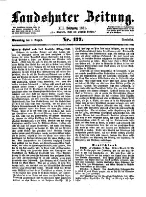 Landshuter Zeitung Sonntag 4. August 1861