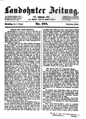 Landshuter Zeitung Dienstag 6. August 1861
