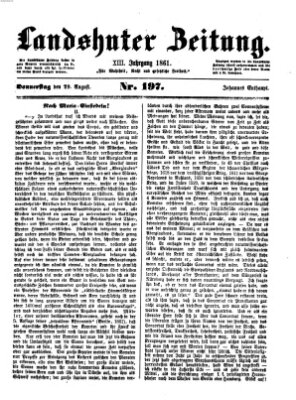 Landshuter Zeitung Donnerstag 29. August 1861