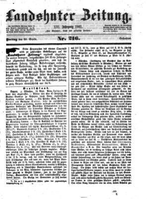 Landshuter Zeitung Freitag 20. September 1861